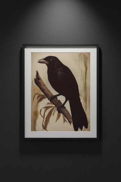 Raven on the Old Branch, art print