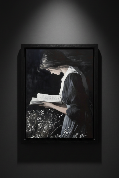 Reading Among Wildflowers, art print