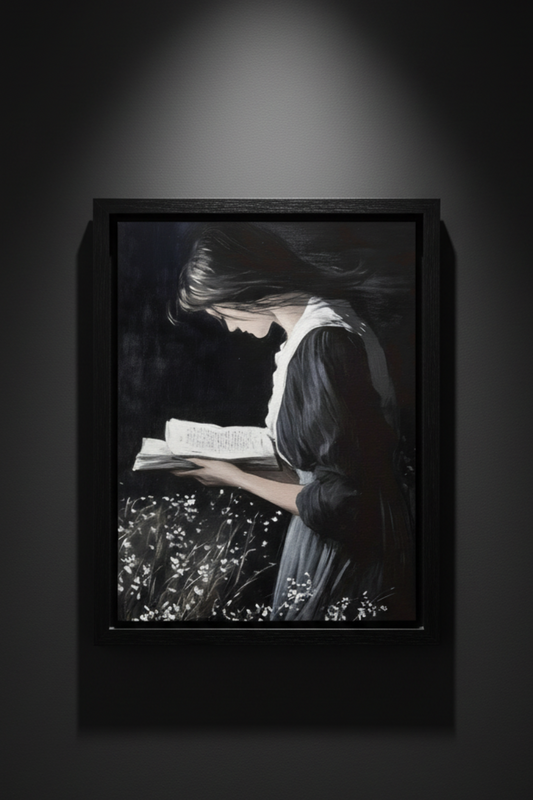 Reading Among Wildflowers, art print