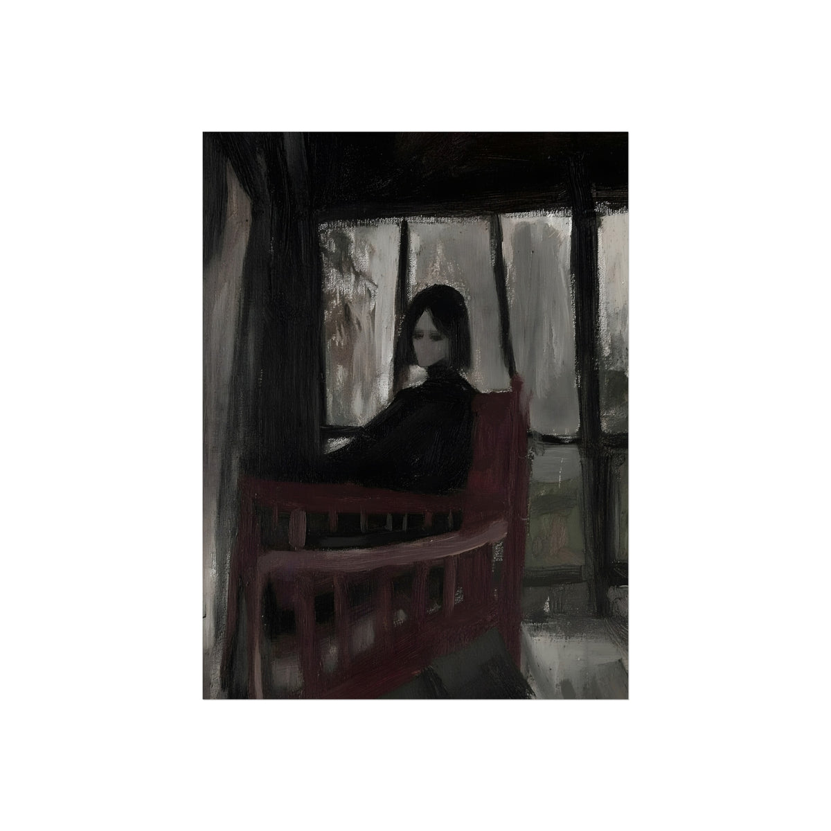 Red Chair by the Window, art print, view 3