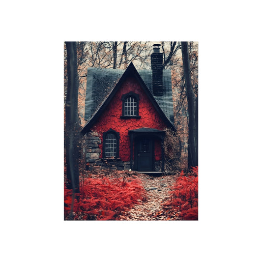Red Cottage in October, art print, view 2