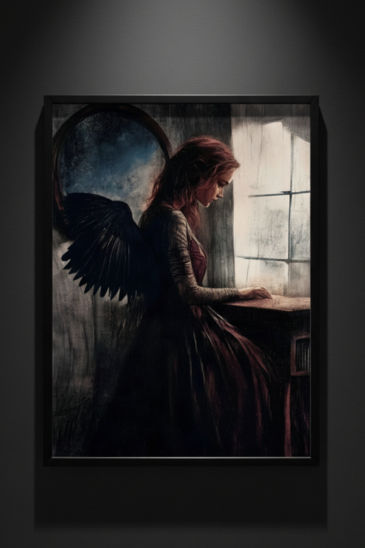 Red-Haired Angel at the Window, art print