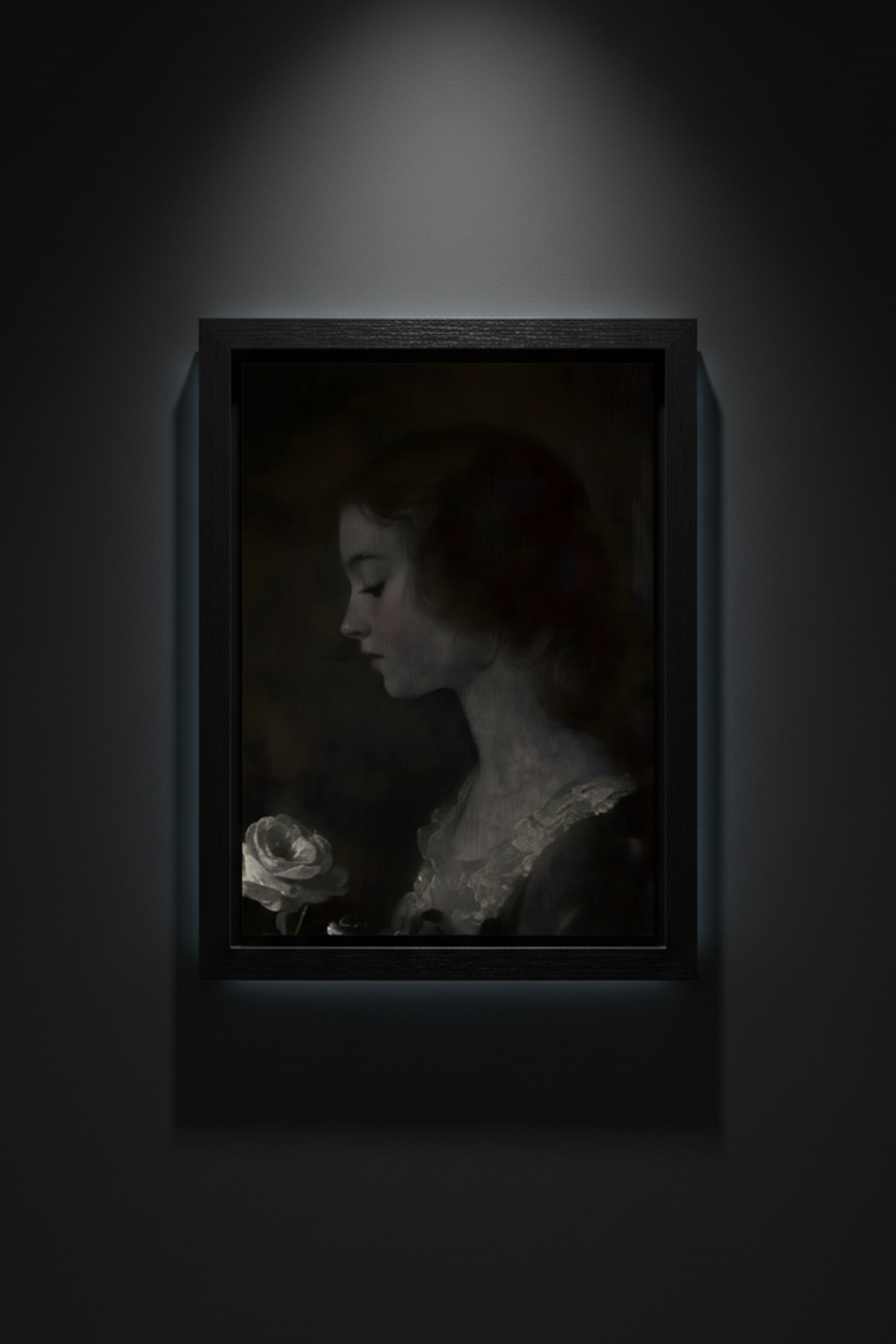 Rose in Shadow, fine art paper print