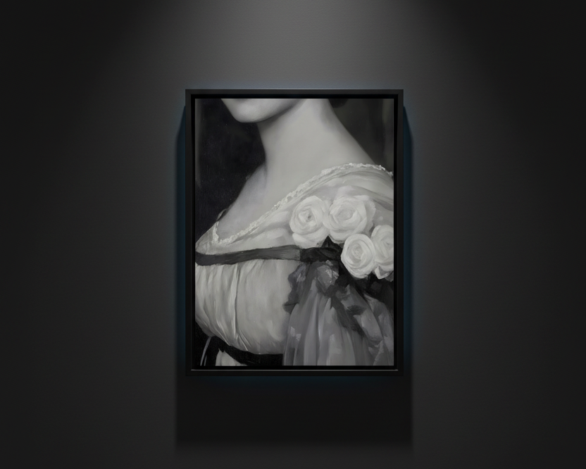 Roses at Her Shoulder, art print