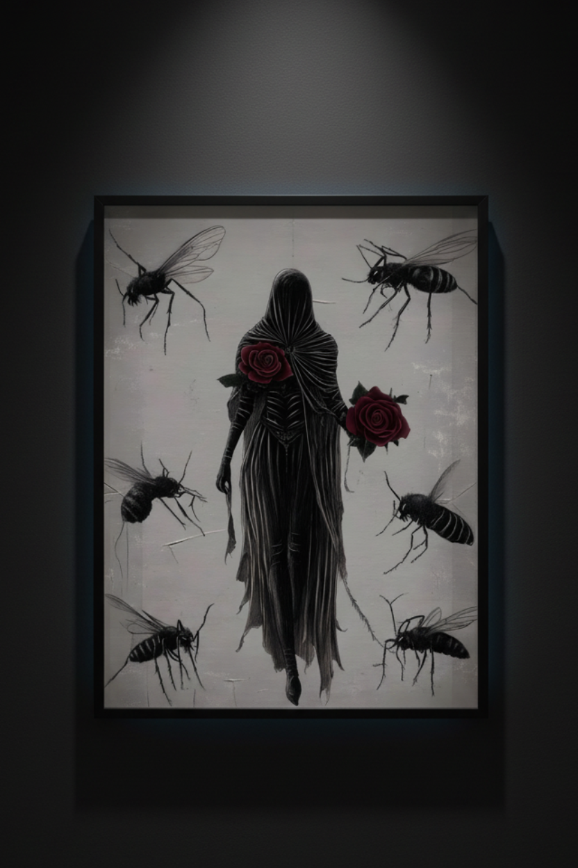 Roses for the Hooded Dead, art print
