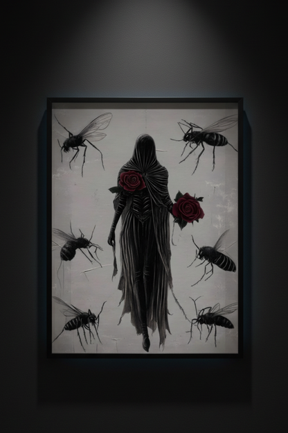 Roses for the Hooded Dead, art print