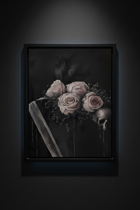 Roses, Steel and Bone, art print