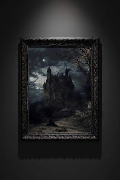 Ruins Under the Moon, art print