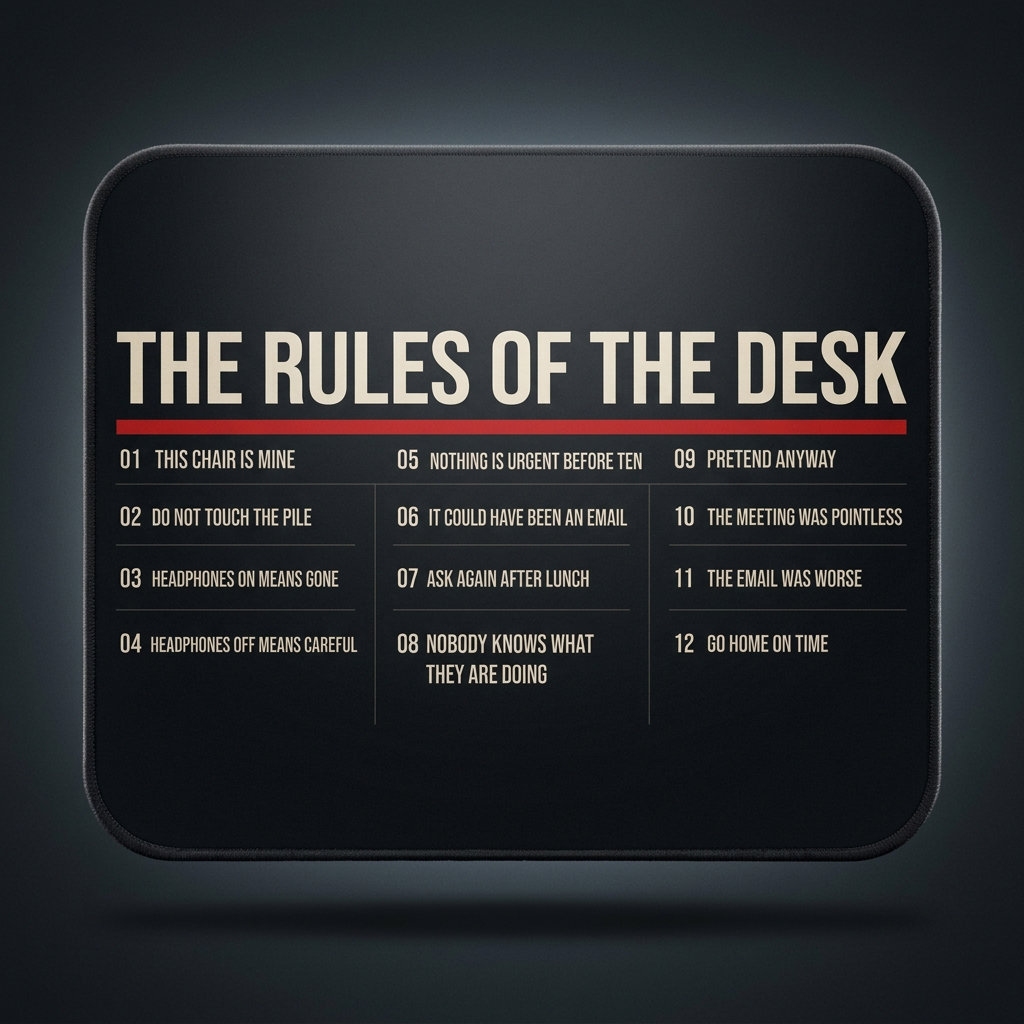 Funny Office Mouse Pad – The Rules of the Desk