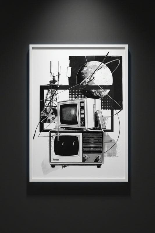 Signals from the Dark | Gothic Collage Fine Art Paper Print artwork