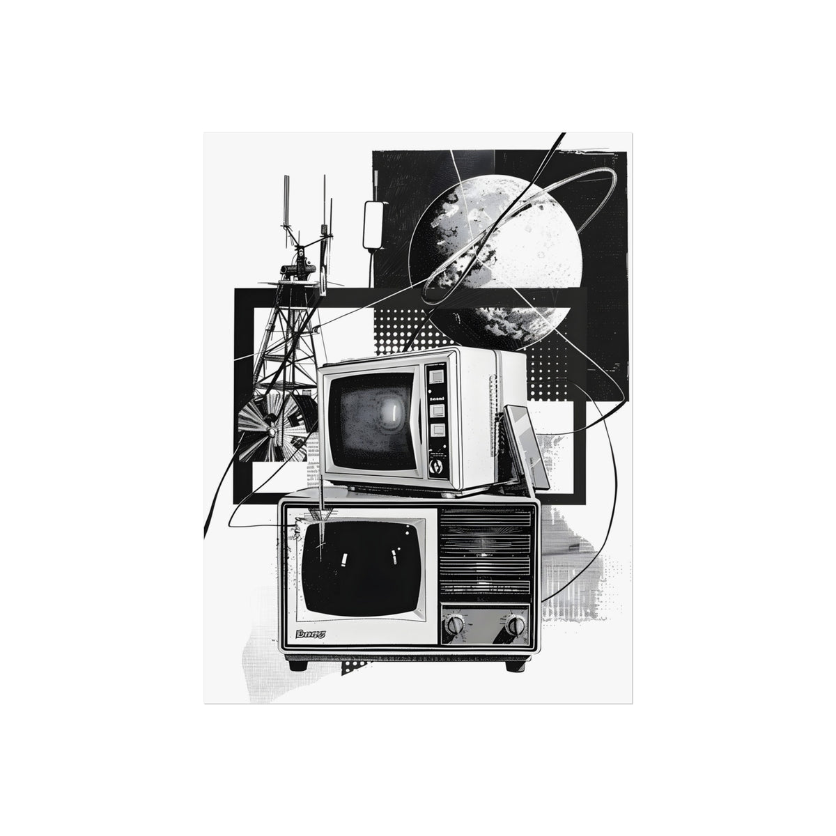 Signals from the Dark | Gothic Collage Fine Art Paper Print fine art paper print mockup