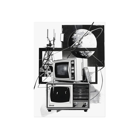 Signals from the Dark | Gothic Collage Fine Art Paper Print fine art paper print mockup