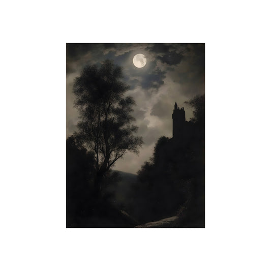 Silent Keep of Shadows gothic landscape fine art paper print artwork