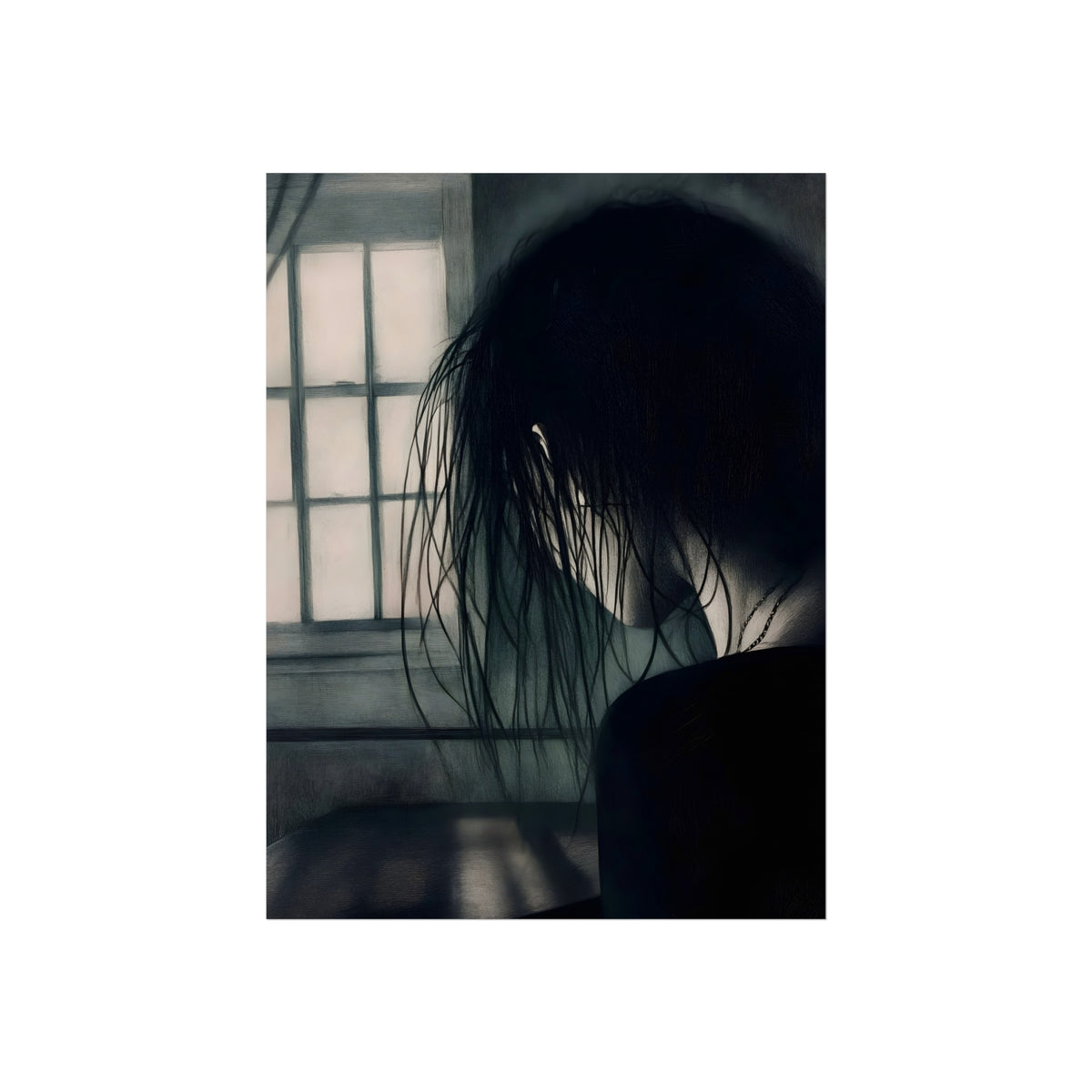 Silhouette at the Bright Window, art print, view 4