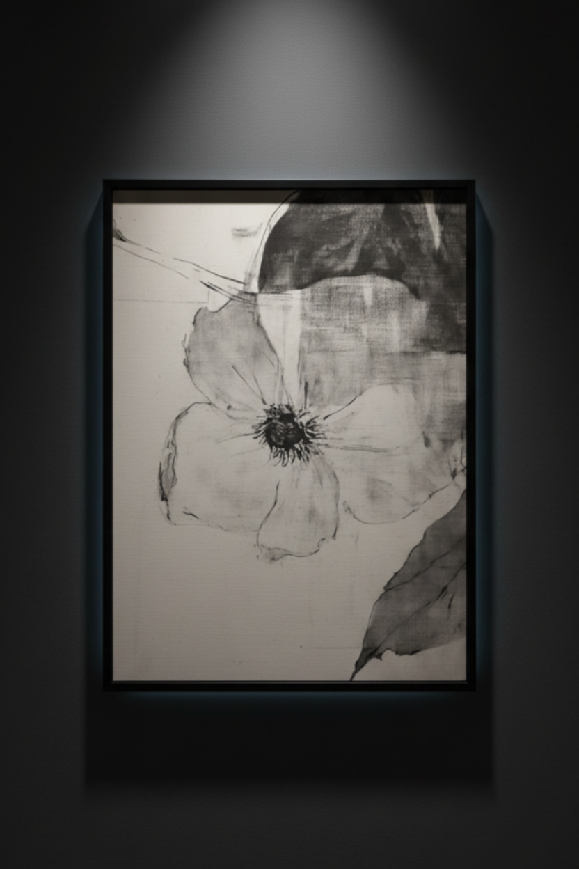 Single Flower in Ink, art print