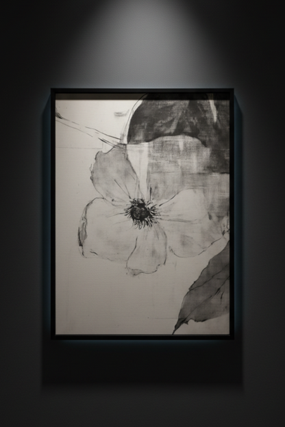Single Flower in Ink, art print