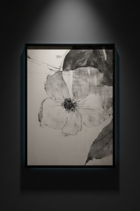 Single Flower in Ink, art print