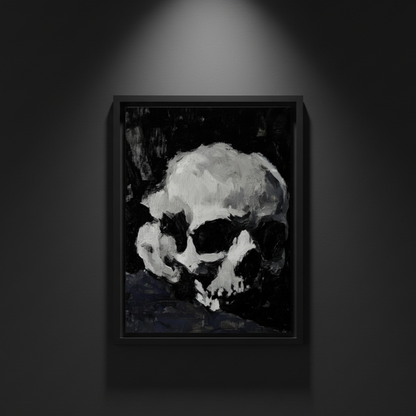 Skull in Heavy Brush, art print