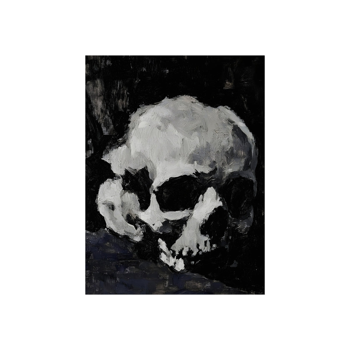 Skull in Heavy Brush, art print, view 2
