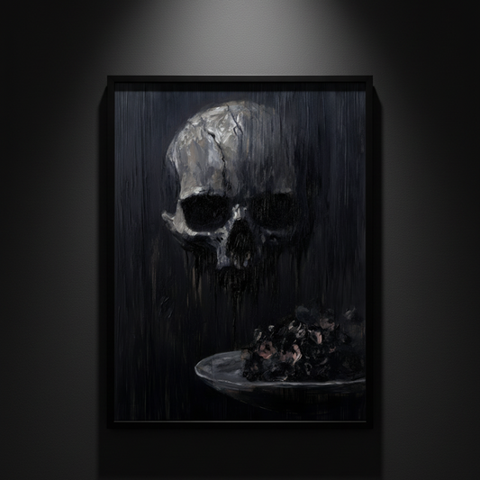 Skull in the Rain, art print