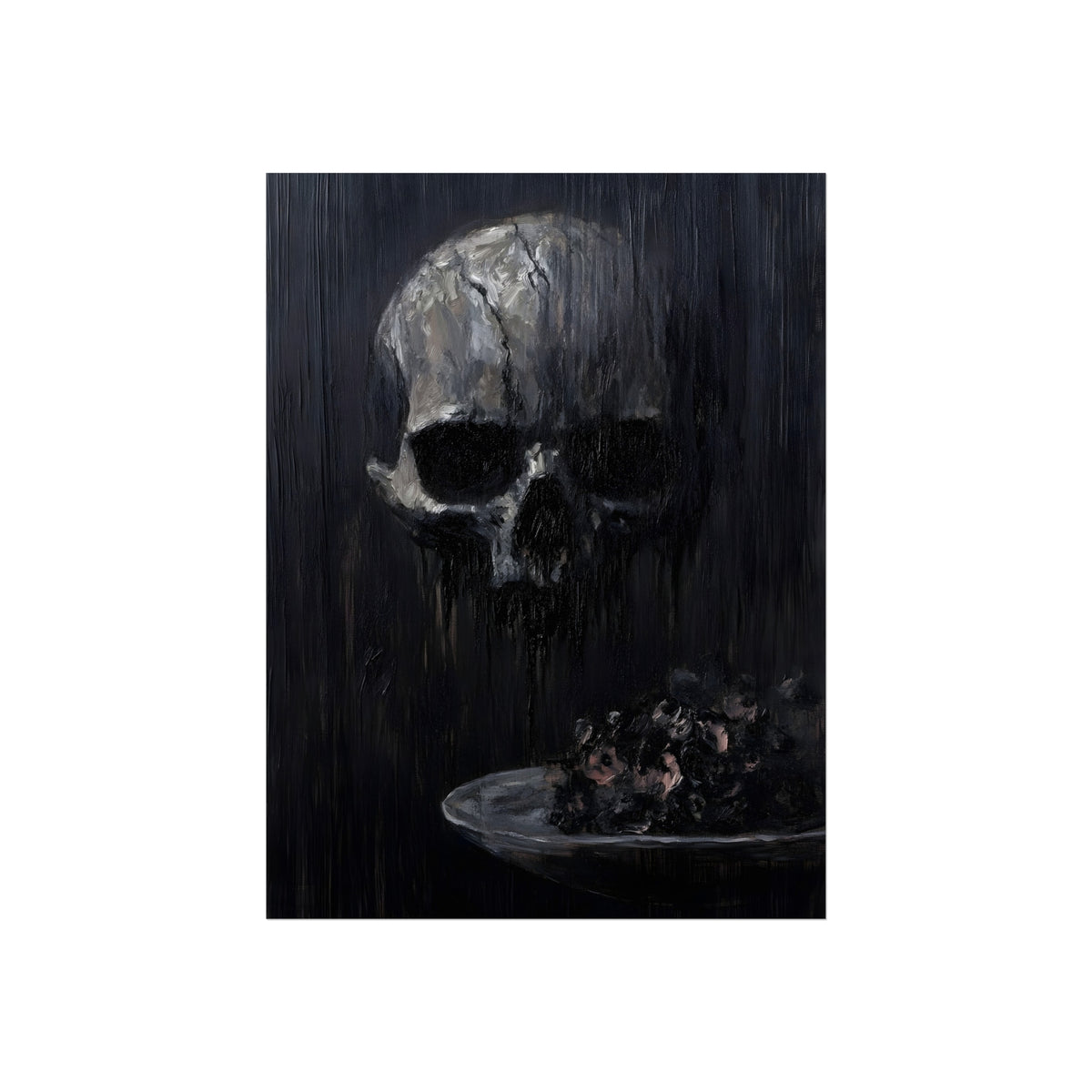 Skull in the Rain, art print, view 2
