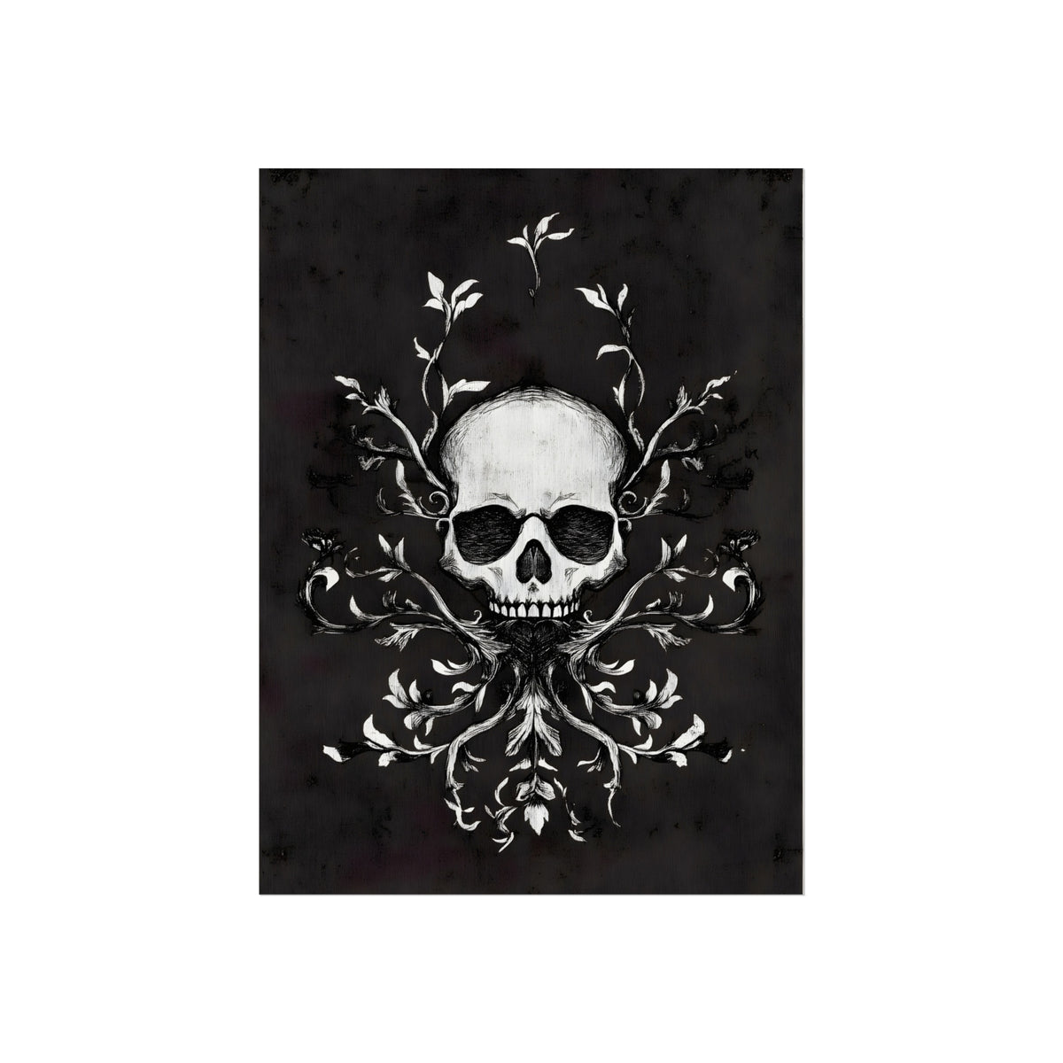 Skull in the White Vines, art print, view 2