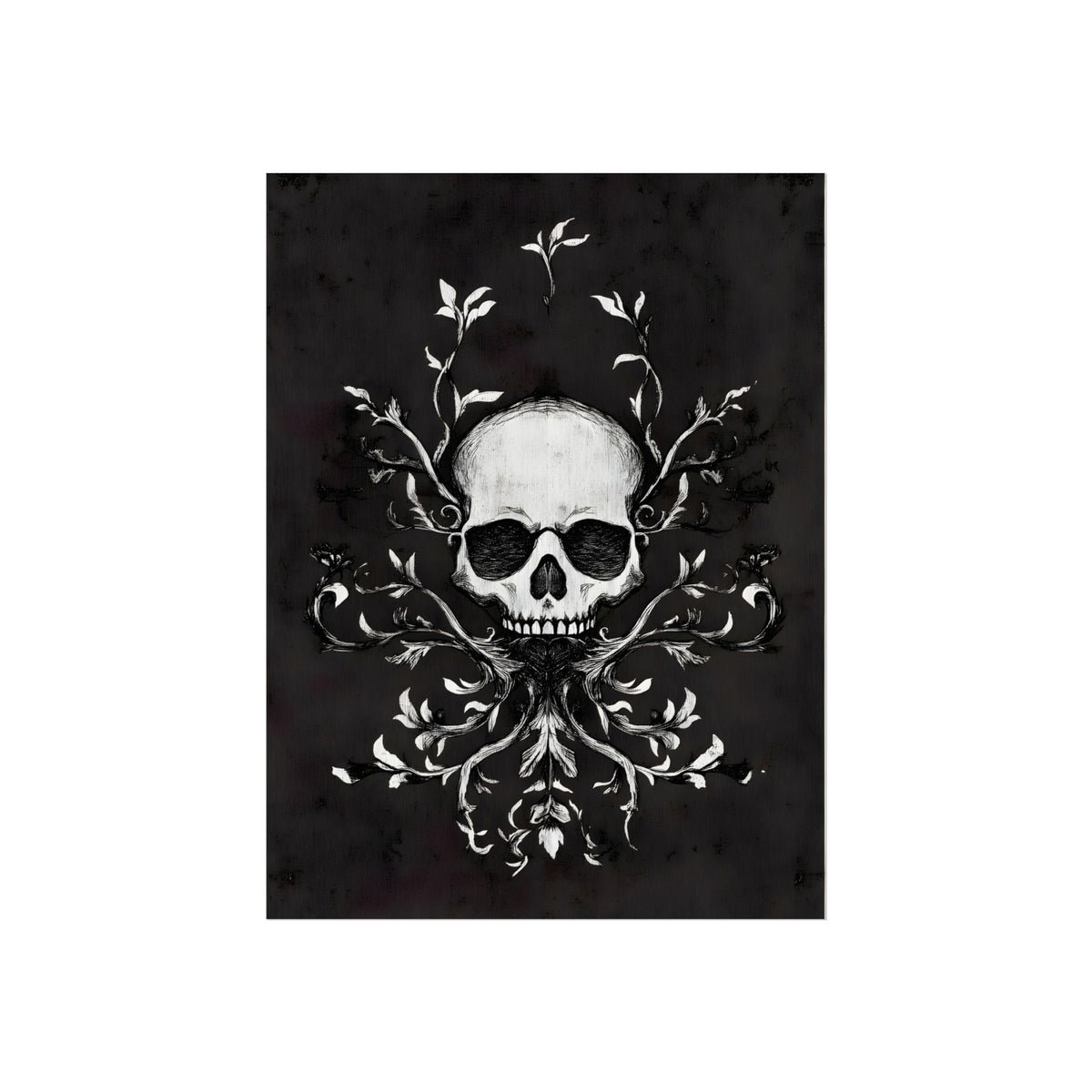 Skull in the White Vines, art print, view 4