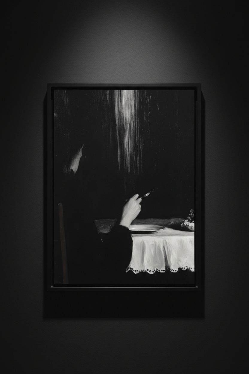 Smoke at the Lace Table, art print