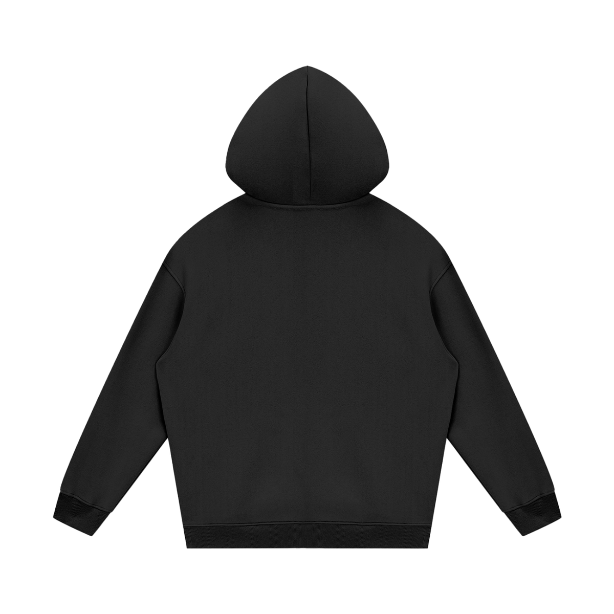 Streetwear Unisex Fleece Hoodie in black, alternate angle