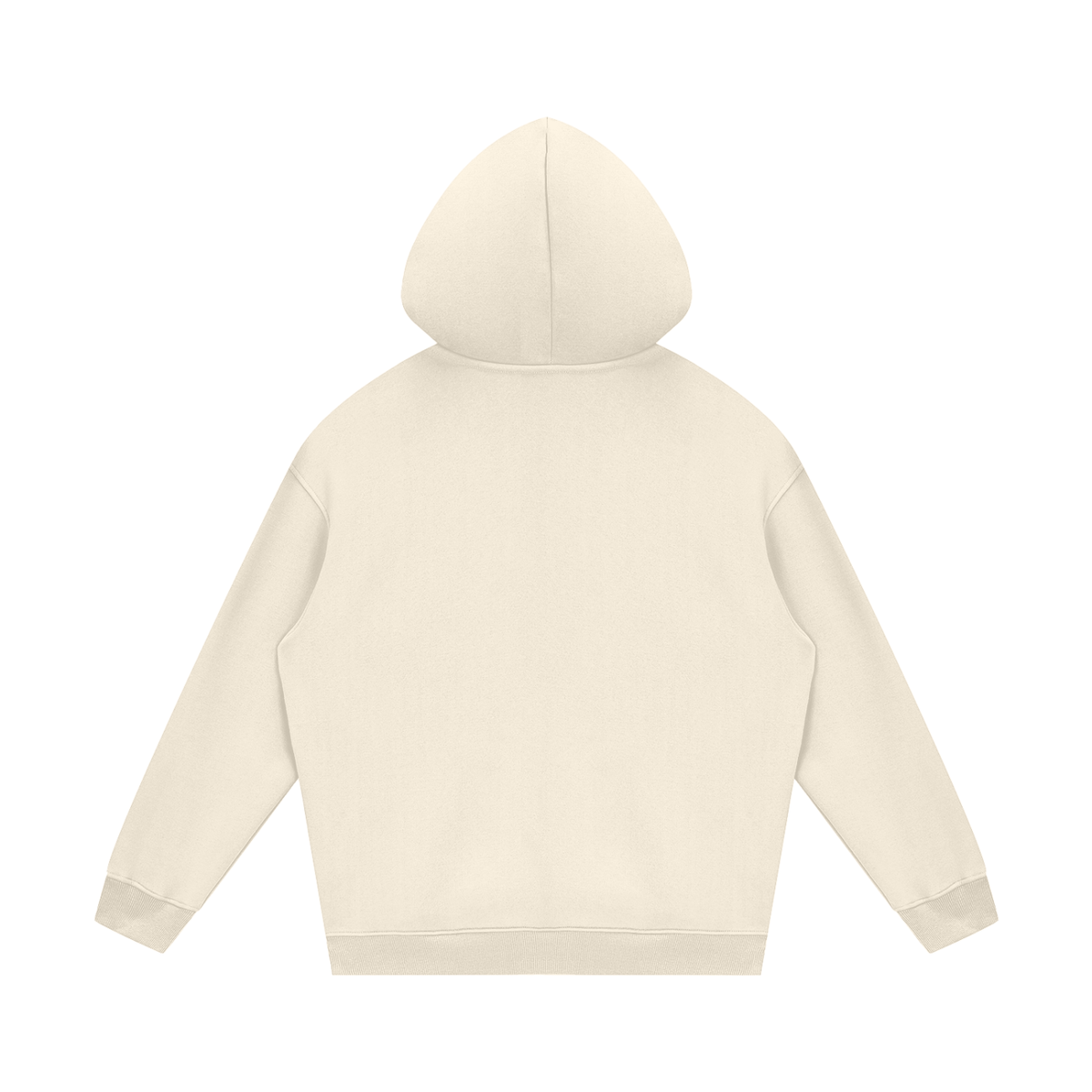 Streetwear Unisex Fleece Hoodie in cream apricot, alternate angle