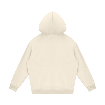 Streetwear Unisex Fleece Hoodie in cream apricot, alternate angle