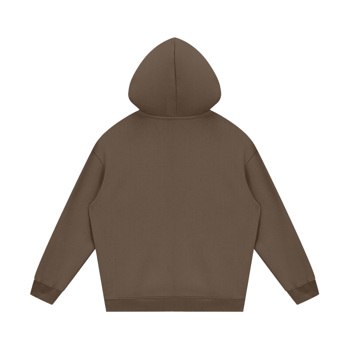 Streetwear Unisex Fleece Hoodie in dark brown, alternate angle