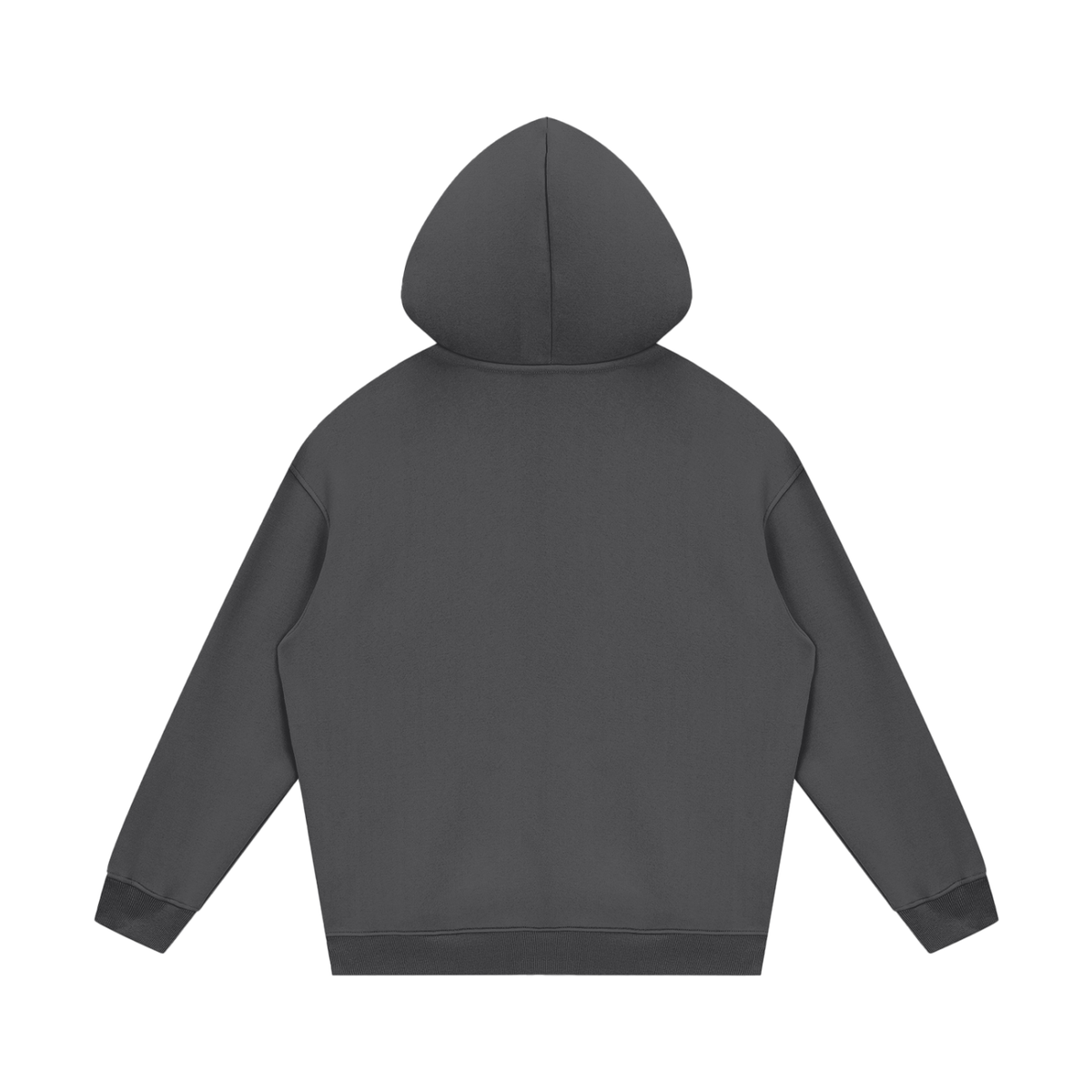 Streetwear Unisex Fleece Hoodie in dark gray, alternate angle