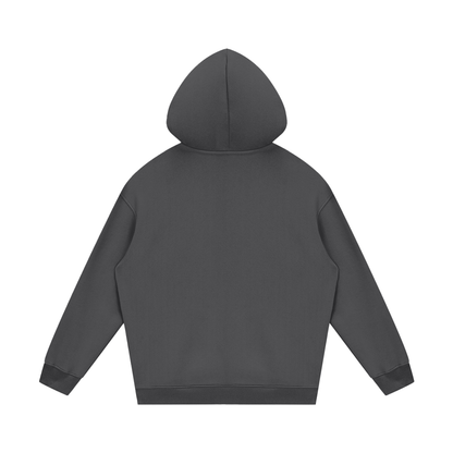 Streetwear Unisex Fleece Hoodie in dark gray, alternate angle
