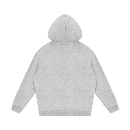 Streetwear Unisex Fleece Hoodie in flower gray, alternate angle