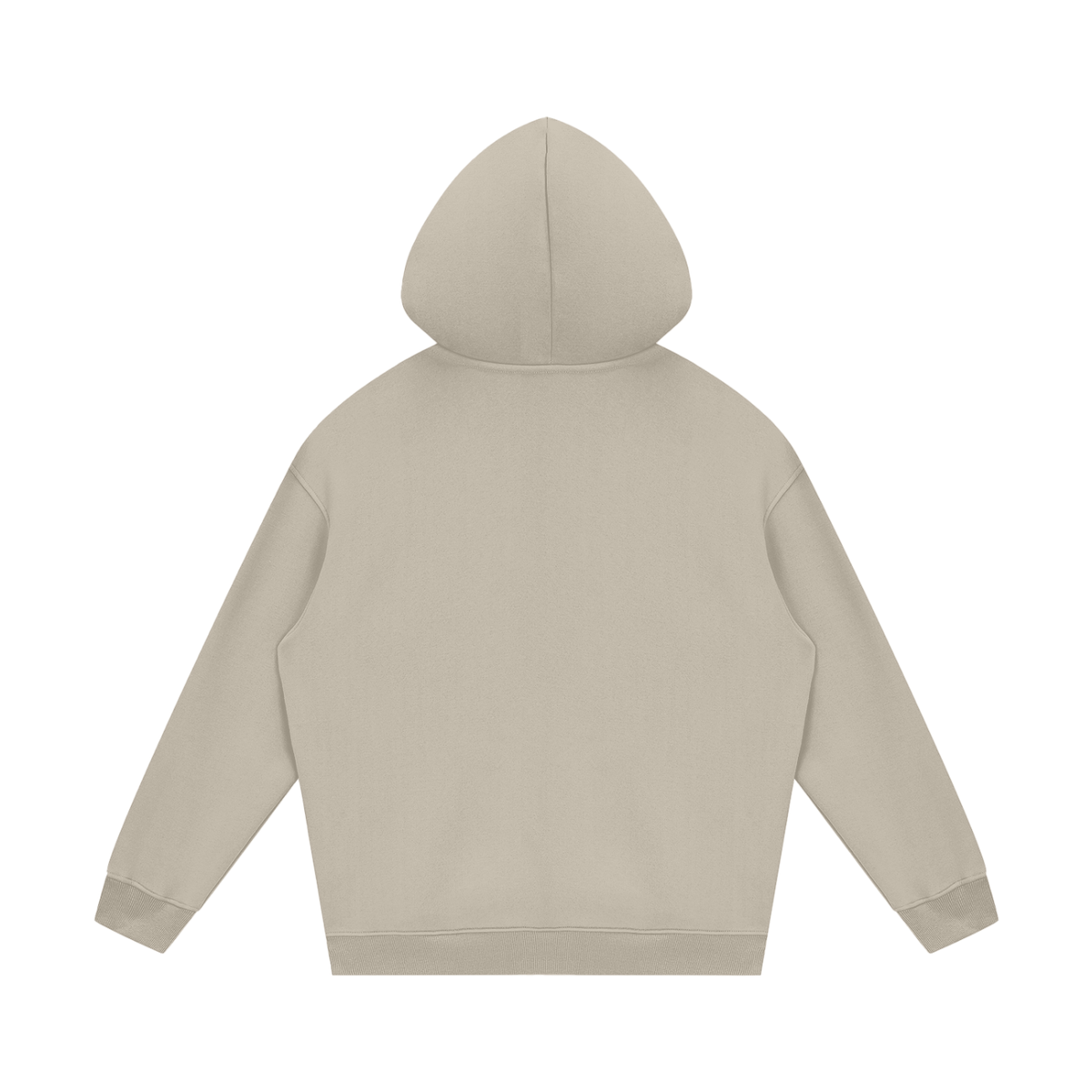 Streetwear Unisex Fleece Hoodie in gray apricot, alternate angle