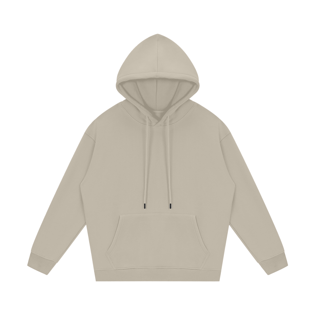 Streetwear Unisex Fleece Hoodie in gray apricot