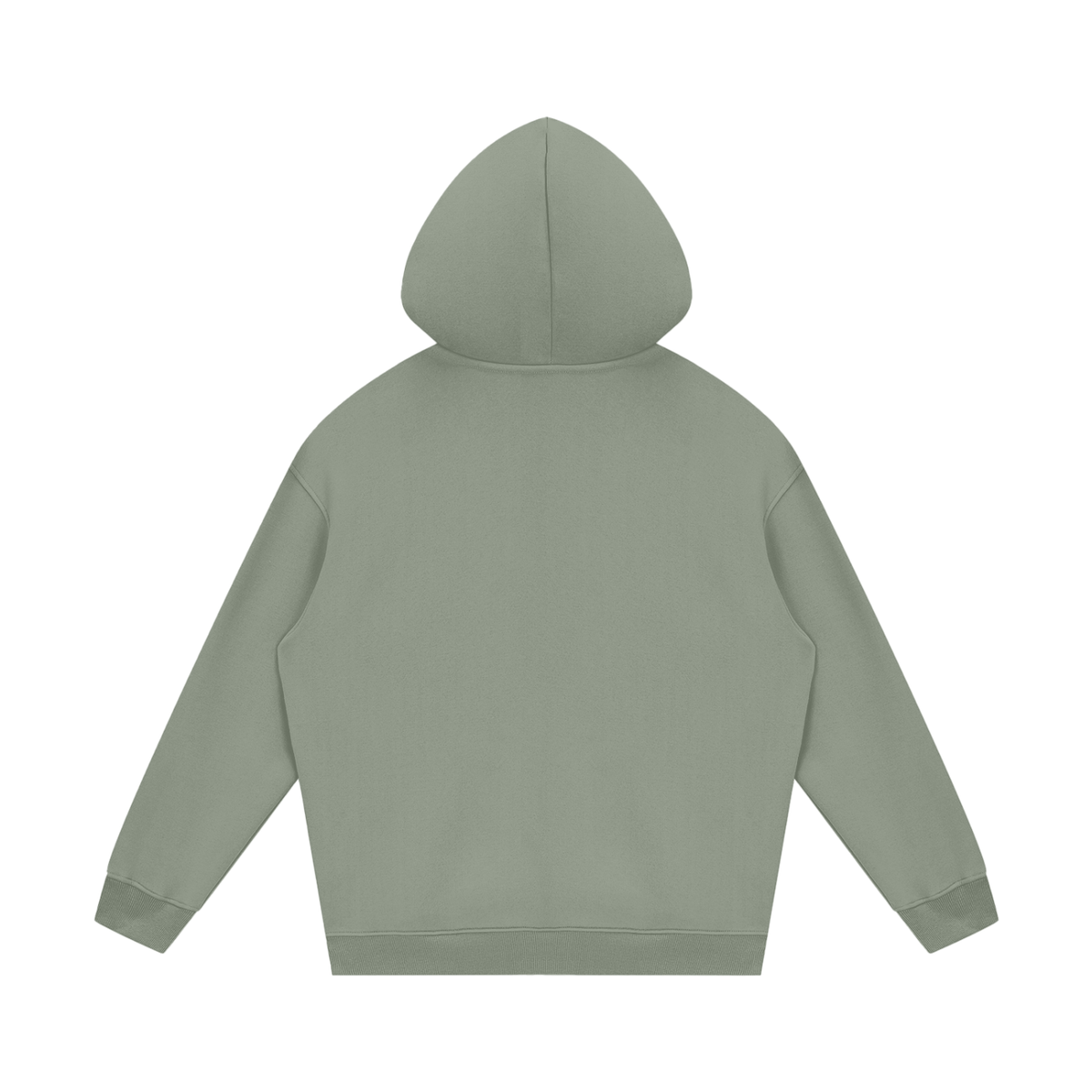 Streetwear Unisex Fleece Hoodie in grayish green, alternate angle