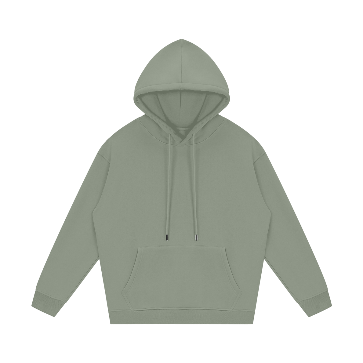 Streetwear Unisex Fleece Hoodie in grayish green