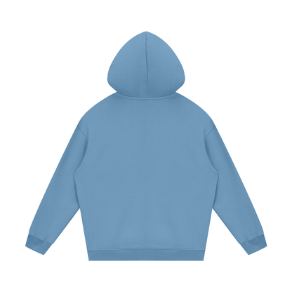 Streetwear Unisex Fleece Hoodie in medium blue, alternate angle