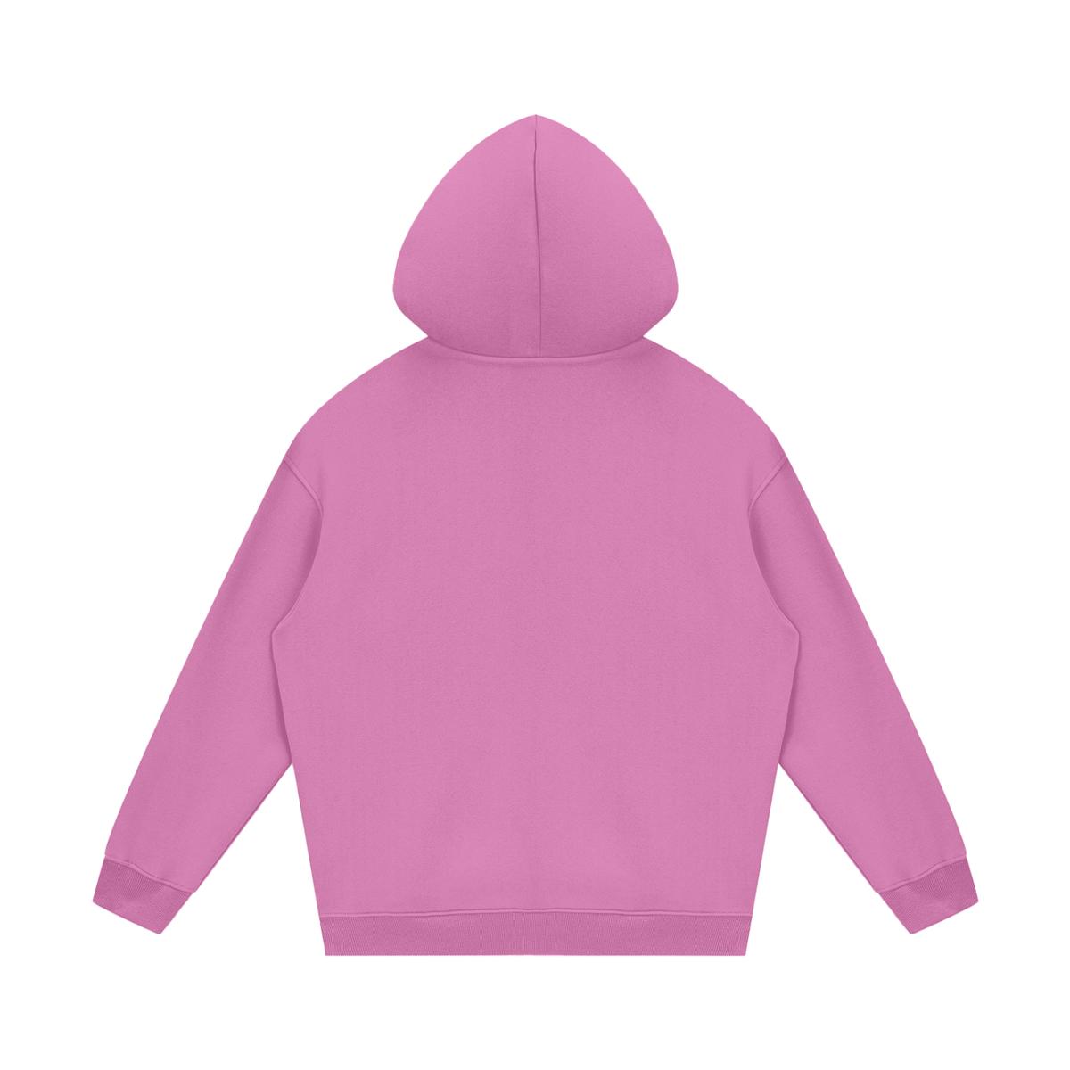 Streetwear Unisex Fleece Hoodie in rose pink, alternate angle