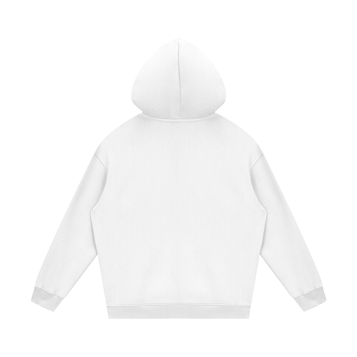 Streetwear Unisex Fleece Hoodie in white, alternate angle