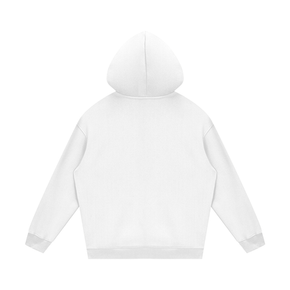 Streetwear Unisex Fleece Hoodie in white, alternate angle