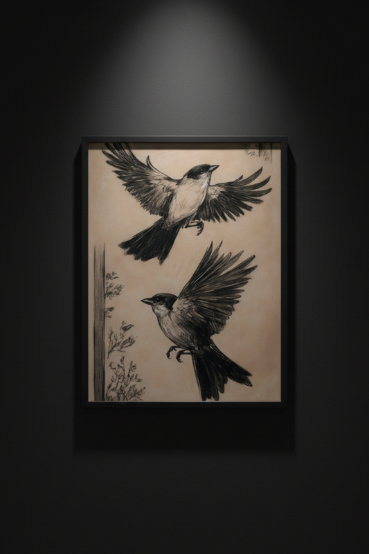 Studies in Flight vintage bird sketch fine art artwork