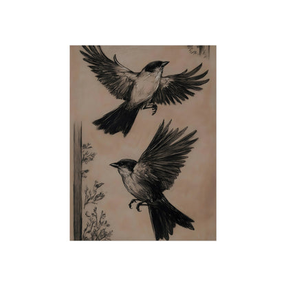 Studies in Flight vintage bird sketch fine art poster