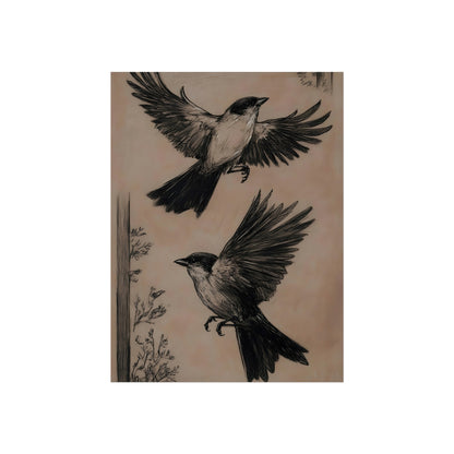 Studies in Flight vintage bird sketch fine art poster