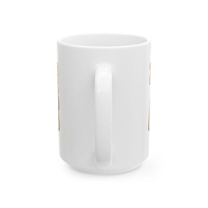 Funny coffee mug printed with "THAT WAS NOT RUDE THAT WAS ACCURATE", 15 oz size, back view showing the handle