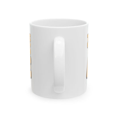 Funny coffee mug printed with "THAT WAS NOT RUDE THAT WAS ACCURATE", back view showing the handle