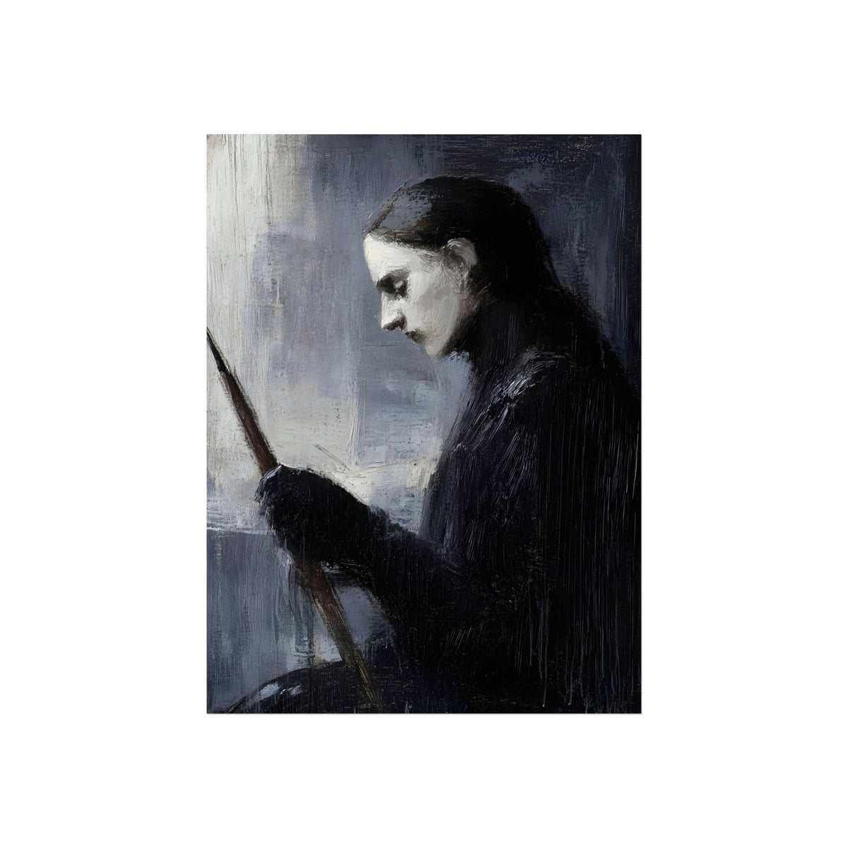 The Archer in Blue Gray, art print, view 2