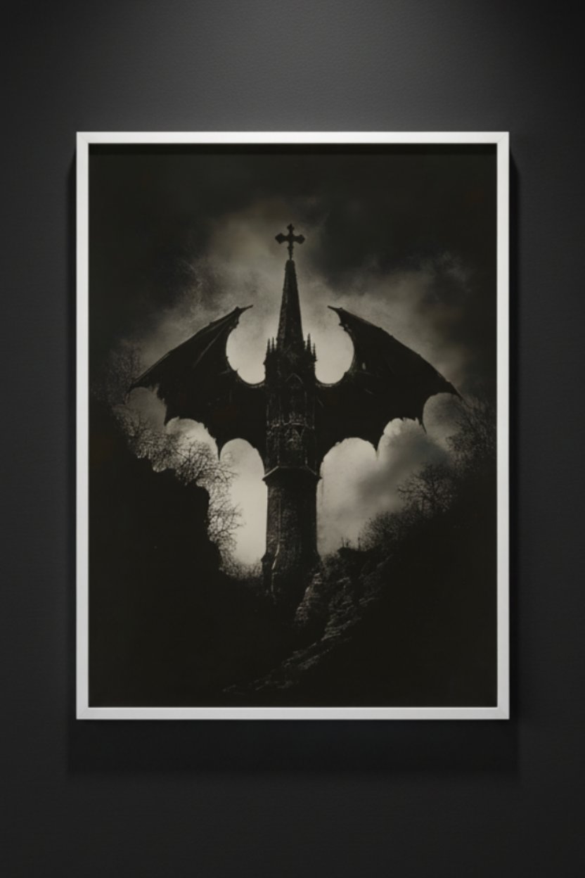 The Bat Tower | Gothic Landscape Fine Art Paper Print artwork image